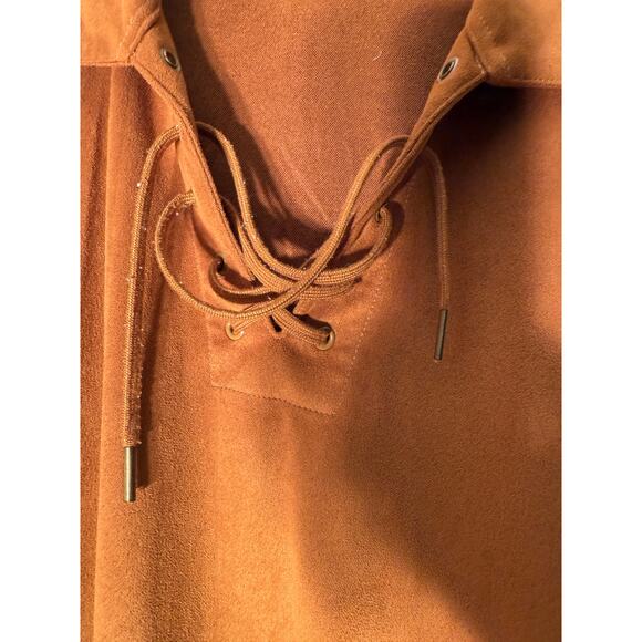 Mountain Lake Casuals Pullover Long Sleeve Lace up Woman's Size XL Camel Brown - Picture 2 of 4